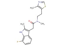 2-(7-fluoro-2-methyl-1H-indol-3-yl)-N-methyl-N-[2-(4-methyl-1,3-thiazol-5-yl)ethyl]acetamide