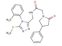 N-{[4-(2-methylphenyl)-5-(methylthio)-4H-1,2,4-triazol-3-yl]methyl}-2-(2-oxo-4-phenyl-1-pyrrolidinyl)acetamide