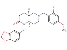 (4aR*,8aS*)-1-(1,3-benzodioxol-5-ylmethyl)-6-(2-fluoro-4-methoxybenzyl)octahydro-1,6-naphthyridin-2(1H)-one