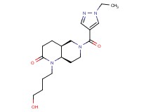 (4aS*,8aR*)-6-[(1-ethyl-1H-pyrazol-4-yl)carbonyl]-1-(4-hydroxybutyl)octahydro-1,6-naphthyridin-2(1H)-one