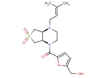 (5-{[(4aS*,7aR*)-4-(3-methyl-2-buten-1-yl)-6,6-dioxidohexahydrothieno[3,4-b]pyrazin-1(2H)-yl]carbonyl}-2-furyl)methanol