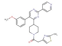 5-(3-methoxyphenyl)-4-{1-[(2-methyl-1,3-thiazol-4-yl)acetyl]-4-piperidinyl}-2-(4-pyridinyl)pyrimidine