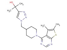 2-(1-{[1-(5,6-dimethylthieno[2,3-d]pyrimidin-4-yl)piperidin-4-yl]methyl}-1H-1,2,3-triazol-4-yl)propan-2-ol
