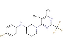 1-[5,6-dimethyl-2-(trifluoromethyl)-4-pyrimidinyl]-N-(4-fluorophenyl)-3-piperidinamine