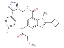 2-cyclobutyl-N-{[3-(4-fluorophenyl)-1H-pyrazol-4-yl]methyl}-5-[(methoxyacetyl)amino]-1-methyl-1H-benzimidazole-7-carboxamide