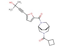 4-(5-{[(1S*,5R*)-3-(cyclobutylcarbonyl)-3,6-diazabicyclo[3.2.2]non-6-yl]carbonyl}-2-furyl)-2-methylbut-3-yn-2-ol