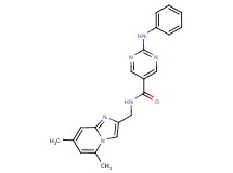 2-anilino-N-[(5,7-dimethylimidazo[1,2-a]pyridin-2-yl)methyl]-5-pyrimidinecarboxamide