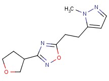5-[2-(1-methyl-1H-pyrazol-5-yl)ethyl]-3-(tetrahydrofuran-3-yl)-1,2,4-oxadiazole