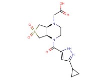 [(4aR*,7aS*)-4-[(3-cyclopropyl-1H-pyrazol-5-yl)carbonyl]-6,6-dioxidohexahydrothieno[3,4-b]pyrazin-1(2H)-yl]acetic acid