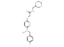 N-(1,4-dioxan-2-ylmethyl)-2-({6-[(4-fluorobenzyl)(methyl)amino]-3-pyridazinyl}oxy)acetamide