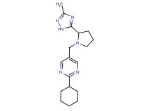 2-cyclohexyl-5-{[2-(3-methyl-1H-1,2,4-triazol-5-yl)pyrrolidin-1-yl]methyl}pyrimidine