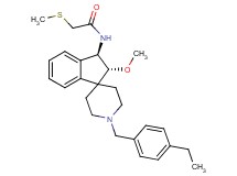 N-[(2R*,3R*)-1'-(4-ethylbenzyl)-2-methoxy-2,3-dihydrospiro[indene-1,4'-piperidin]-3-yl]-2-(methylthio)acetamide