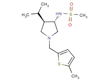 N-{(3S*,4R*)-4-isopropyl-1-[(5-methyl-2-thienyl)methyl]pyrrolidin-3-yl}methanesulfonamide