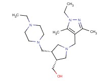{(3R*,4S*)-1-[(1-ethyl-3,5-dimethyl-1H-pyrazol-4-yl)methyl]-4-[(4-ethylpiperazin-1-yl)methyl]pyrrolidin-3-yl}methanol