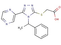 {[4-(1-phenylethyl)-5-pyrazin-2-yl-4H-1,2,4-triazol-3-yl]thio}acetic acid