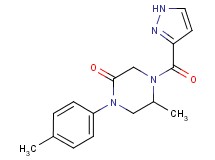 5-methyl-1-(4-methylphenyl)-4-(1H-pyrazol-3-ylcarbonyl)-2-piperazinone
