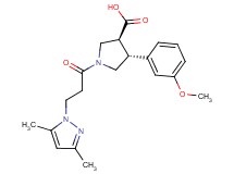 (3S*,4R*)-1-[3-(3,5-dimethyl-1H-pyrazol-1-yl)propanoyl]-4-(3-methoxyphenyl)pyrrolidine-3-carboxylic acid