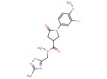1-(3-chloro-4-methoxyphenyl)-N-methyl-N-[(3-methyl-1,2,4-oxadiazol-5-yl)methyl]-5-oxo-3-pyrrolidinecarboxamide