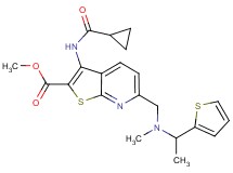 methyl 3-[(cyclopropylcarbonyl)amino]-6-({methyl[1-(2-thienyl)ethyl]amino}methyl)thieno[2,3-b]pyridine-2-carboxylate