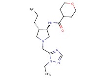 N-{rel-(3R,4S)-1-[(1-ethyl-1H-1,2,4-triazol-5-yl)methyl]-4-propyl-3-pyrrolidinyl}tetrahydro-2H-pyran-4-carboxamide hydrochloride