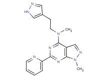 N,1-dimethyl-N-[2-(1H-pyrazol-4-yl)ethyl]-6-(2-pyridinyl)-1H-pyrazolo[3,4-d]pyrimidin-4-amine