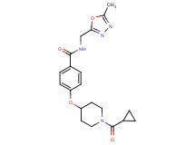 4-{[1-(cyclopropylcarbonyl)piperidin-4-yl]oxy}-N-[(5-methyl-1,3,4-oxadiazol-2-yl)methyl]benzamide