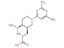 3-[(3R*,4S*)-1-(2-amino-6-methylpyrimidin-4-yl)-4-(dimethylamino)piperidin-3-yl]propanoic acid