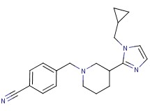 4-({3-[1-(cyclopropylmethyl)-1H-imidazol-2-yl]-1-piperidinyl}methyl)benzonitrile