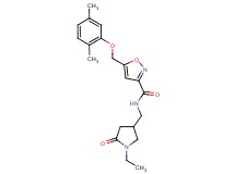5-[(2,5-dimethylphenoxy)methyl]-N-[(1-ethyl-5-oxo-3-pyrrolidinyl)methyl]-3-isoxazolecarboxamide