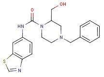 N-1,3-benzothiazol-6-yl-4-benzyl-2-(hydroxymethyl)piperazine-1-carboxamide