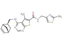 4-{[(1R*,2S*,4R*)-bicyclo[2.2.1]hept-5-en-2-ylmethyl]amino}-5-methyl-N-[(2-methyl-1,3-thiazol-4-yl)methyl]thieno[2,3-d]pyrimidine-6-carboxamide