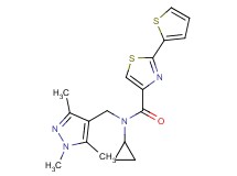N-cyclopropyl-2-(2-thienyl)-N-[(1,3,5-trimethyl-1H-pyrazol-4-yl)methyl]-1,3-thiazole-4-carboxamide