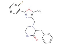 3-benzyl-4-{[2-(2-fluorophenyl)-5-methyl-1,3-oxazol-4-yl]methyl}-2-piperazinone