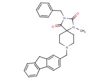 3-benzyl-8-(9H-fluoren-2-ylmethyl)-1-methyl-1,3,8-triazaspiro[4.5]decane-2,4-dione
