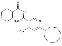 N-{1-[2-(1-azocanyl)-4-methyl-5-pyrimidinyl]ethyl}tetrahydro-2H-pyran-4-carboxamide