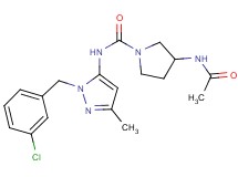 3-(acetylamino)-N-[1-(3-chlorobenzyl)-3-methyl-1H-pyrazol-5-yl]pyrrolidine-1-carboxamide