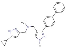 1-[3-(4-biphenylyl)-1H-pyrazol-4-yl]-N-[(5-cyclopropyl-1H-pyrazol-3-yl)methyl]-N-methylmethanamine