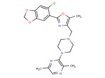 3-(4-{[2-(6-chloro-1,3-benzodioxol-5-yl)-5-methyl-1,3-oxazol-4-yl]methyl}-1-piperazinyl)-2,5-dimethylpyrazine