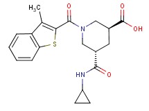 (3S*,5S*)-5-[(cyclopropylamino)carbonyl]-1-[(3-methyl-1-benzothien-2-yl)carbonyl]-3-piperidinecarboxylic acid