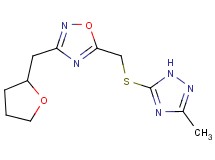 5-{[(3-methyl-1H-1,2,4-triazol-5-yl)thio]methyl}-3-(tetrahydro-2-furanylmethyl)-1,2,4-oxadiazole
