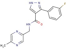 3-(3-fluorophenyl)-N-[(5-methyl-2-pyrazinyl)methyl]-1H-pyrazole-4-carboxamide