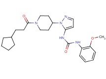 N-{1-[1-(3-cyclopentylpropanoyl)-4-piperidinyl]-1H-pyrazol-5-yl}-N'-(2-methoxyphenyl)urea