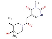 5-{2-[(3S*,4R*)-3-ethyl-4-hydroxy-4-methylpiperidin-1-yl]-2-oxoethyl}-3-methylpyrimidine-2,4(1H,3H)-dione