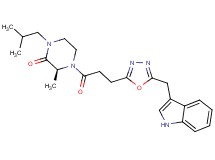 (3S)-4-{3-[5-(1H-indol-3-ylmethyl)-1,3,4-oxadiazol-2-yl]propanoyl}-1-isobutyl-3-methyl-2-piperazinone