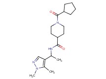 1-(cyclopentylcarbonyl)-N-[1-(1,5-dimethyl-1H-pyrazol-4-yl)ethyl]-4-piperidinecarboxamide
