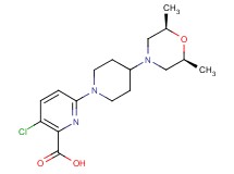 3-chloro-6-{4-[(2R*,6S*)-2,6-dimethyl-4-morpholinyl]-1-piperidinyl}-2-pyridinecarboxylic acid