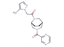 (1S*,5R*)-6-[(5-methyl-1H-pyrazol-1-yl)acetyl]-3-(2-pyrazinylcarbonyl)-3,6-diazabicyclo[3.2.2]nonane