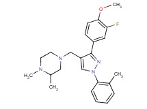 4-{[3-(3-fluoro-4-methoxyphenyl)-1-(2-methylphenyl)-1H-pyrazol-4-yl]methyl}-1,2-dimethylpiperazine