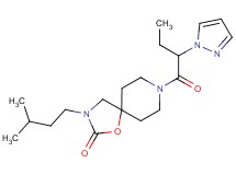3-(3-methylbutyl)-8-[2-(1H-pyrazol-1-yl)butanoyl]-1-oxa-3,8-diazaspiro[4.5]decan-2-one