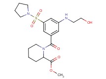 methyl 1-[3-[(2-hydroxyethyl)amino]-5-(1-pyrrolidinylsulfonyl)benzoyl]-2-piperidinecarboxylate